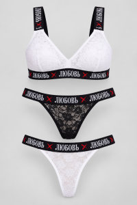LACE DUO — 1 Бюстие + 2 Прашки “LACIA W/B”